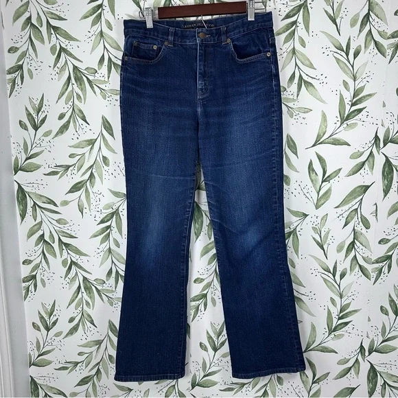 Lauren Ralph Lauren Classic Bootcut Jeans. Dark wash. Size 8 - Picture 1 of 11